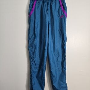 Nike Blue Track Pants with Pink Accents
